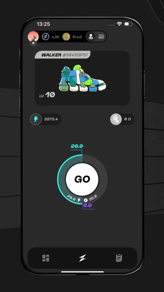 STEPN GO gameplay screenshot 1 – Casual crypto game on Solana