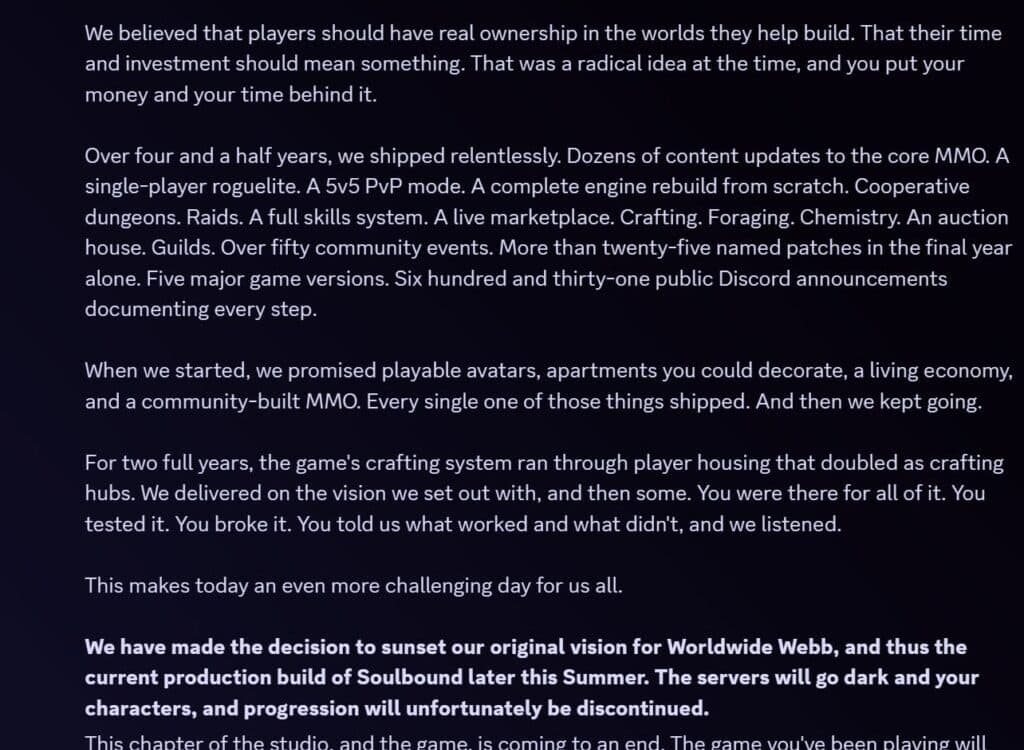 Soulbound Ditches Web3, Will Relaunch as paid Steam Game This Summer