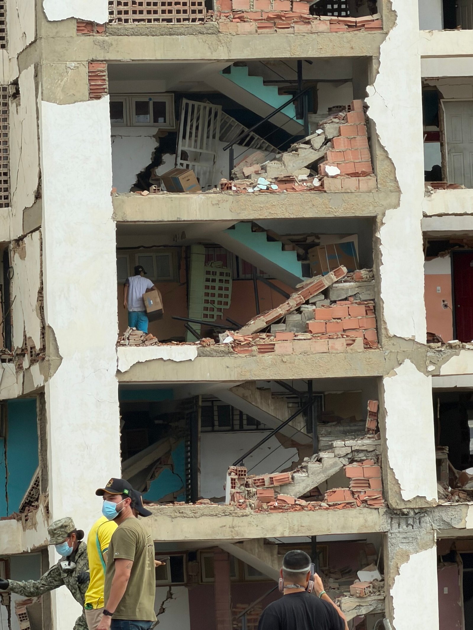 The open face of a damaged building in the aftermath of two earthquakes that struck Venezuela on June 24, 2026.