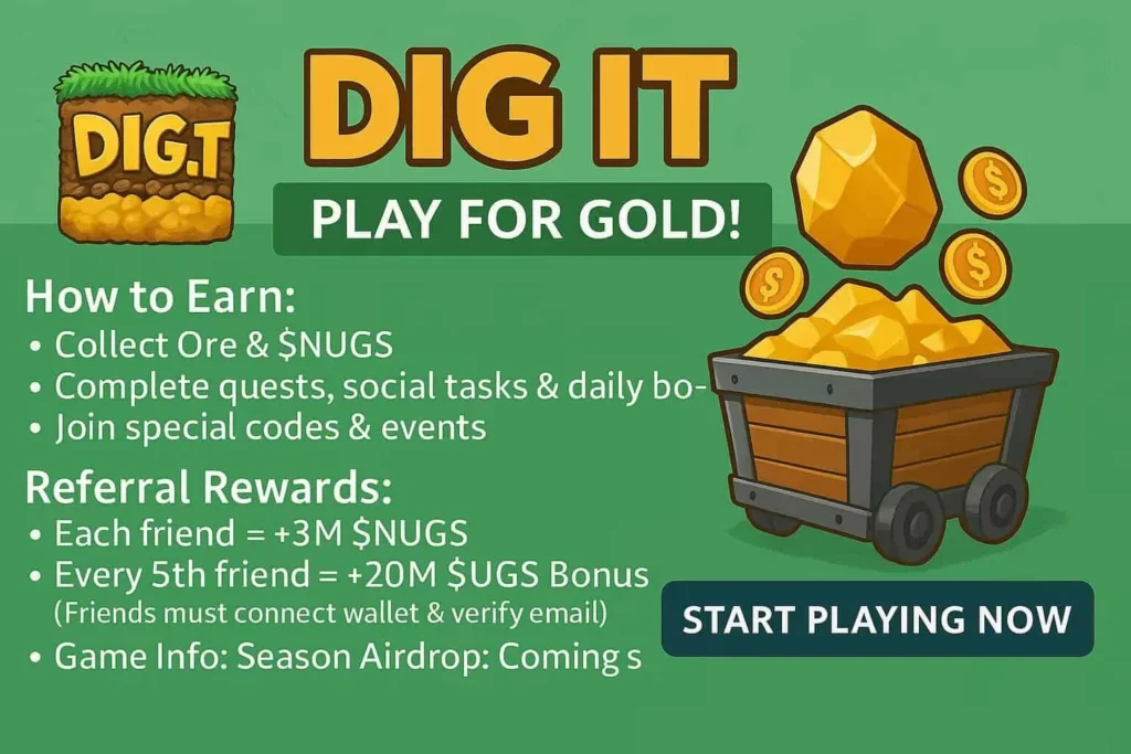 Dig It Gold Game gameplay screenshot 1 – DeFi crypto game on TON