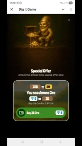 Dig It Gold Game gameplay screenshot 3 – DeFi crypto game on TON