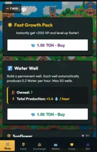 FarmerTON gameplay screenshot 5 – Casual crypto game on TON