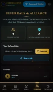 Mithril Miner gameplay screenshot 3 – Idle crypto game on TON