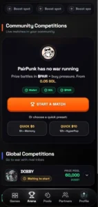 PairPunk gameplay screenshot 2 – Action crypto game on Solana