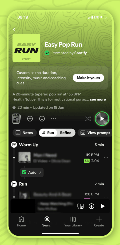 Spotify's Running Mode arrives on iOS — but it won't read your pace 28 A screenshot showing Spotify’s Running Mode on the Spotify iOS app.