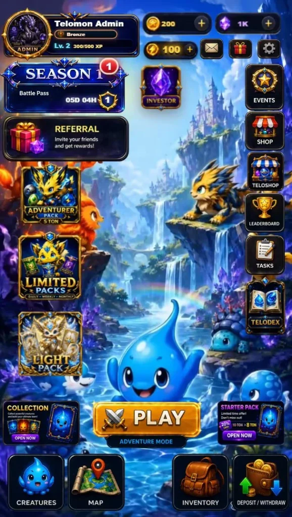 Telomon gameplay screenshot 1 – Adventure crypto game on GRAM