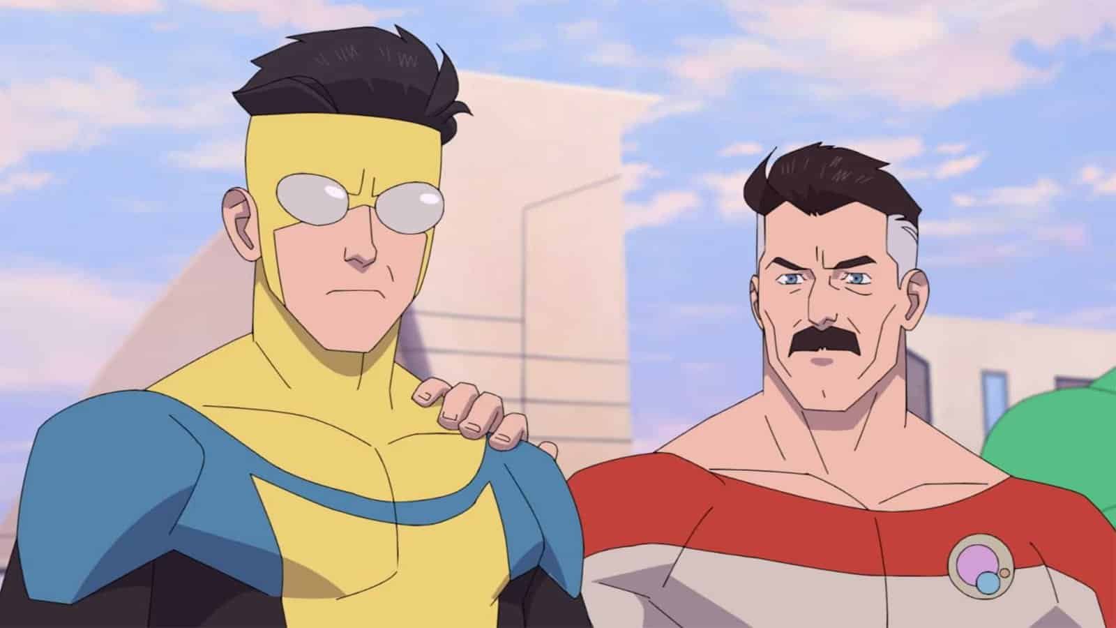 Omni-Man holding Mark's shoulder in Invincible season 4