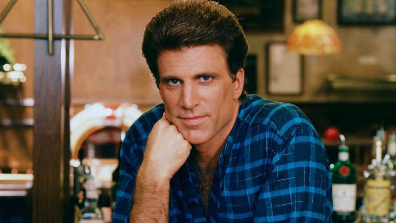 Ted Danson's Sam Malone smiling in Cheers