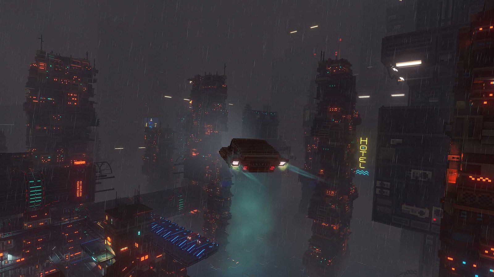 Image shows gameplay from Cloudpunk