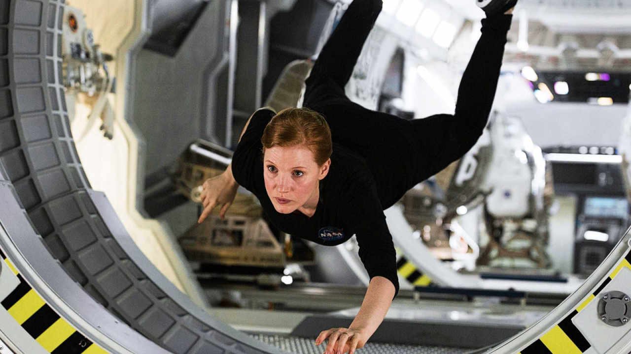 Jessica Chastain floating in The Martian