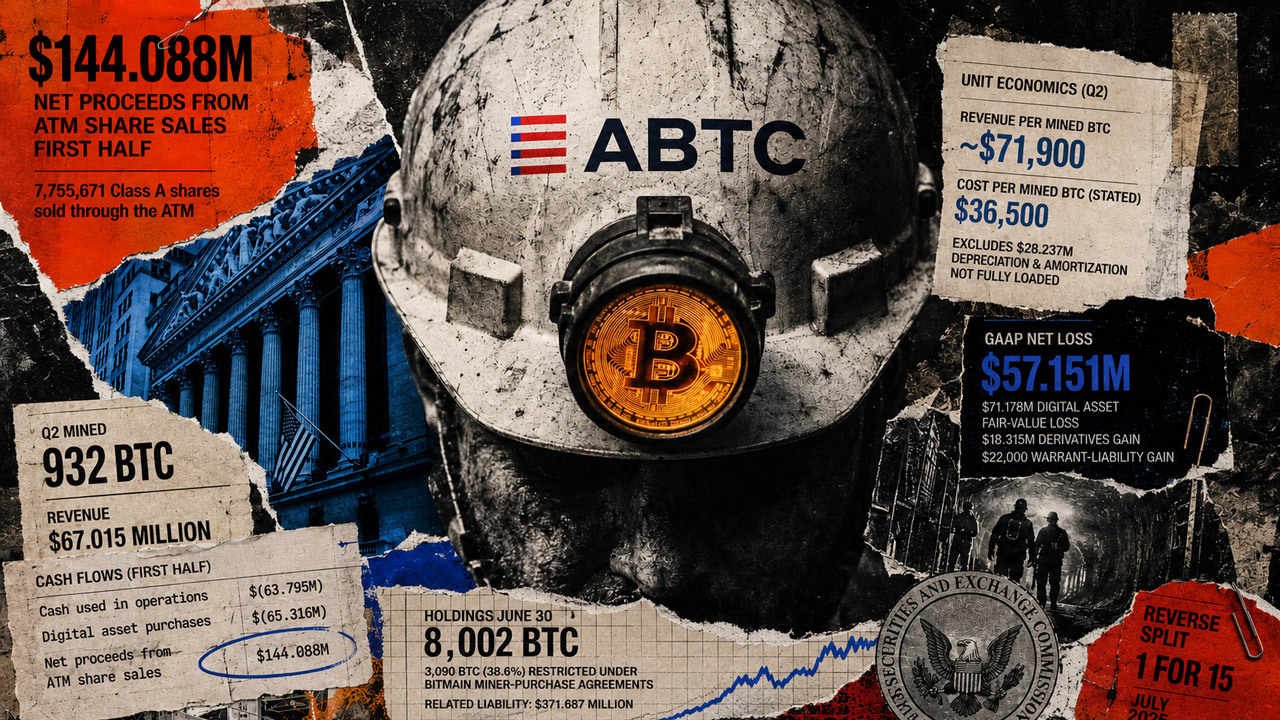 American Bitcoin's 8,002 BTC Stack Comes With Strings Attached: 3,090 Coins Pledged to Bitmain 25 american bitcoins 8002 btc stack comes with strings attached 3090 coins pledged to bitmain American Bitcoin closed out June carrying 8,002 BTC on its books. About 38.6% of that stack — 3,090 coins — is classified as restricted under miner-purchase agreements struck with Bitmain, offset by a recorded liability of $371.687 million.