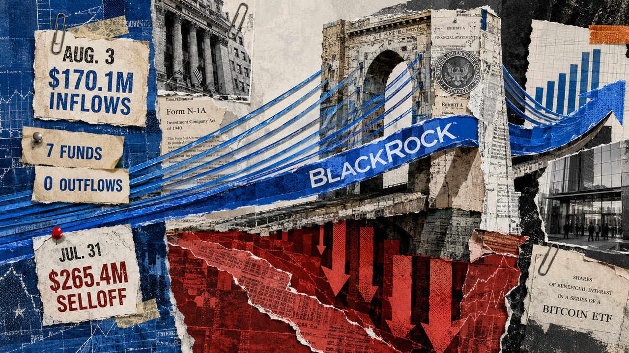 bitcoin etfs flip to 170 1m of inflows on aug 3 but blackrocks ibit supplied 65 5 of it A single trading session separates a $265.4 million net outflow from a $170.1 million net inflow across U.S. spot Bitcoin ETFs.