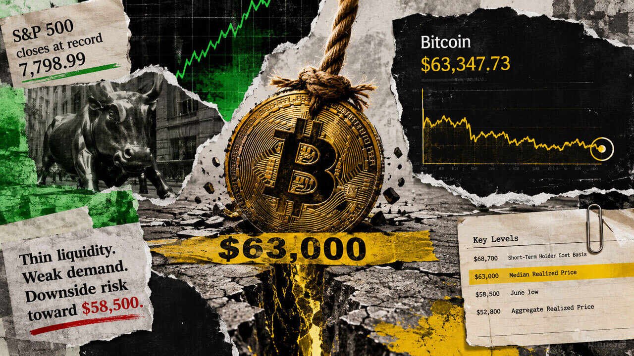 Bitcoin Pinned at $63,000 as Order Books Thin Out — and the S&P 500 Sets a New Record