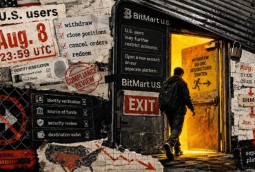 bitmarts aug 8 u s cutoff lands weeks before the global trading halt and late withdrawals risk being locked in The date that actually matters for BitMart customers covered by its U.S. rules is Aug. 8 at 23:59 UTC — a full 18 days ahead of the Aug. 26 global trading halt that has absorbed most of the attention.