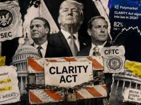 clarity acts odds slide to 10 as trump hosts coinbase ripple and wall street exchanges Polymarket traders in February put the Digital Asset Market Clarity Act's chances of being signed into law at 82%. By Saturday, those odds had slumped to roughly 19%.