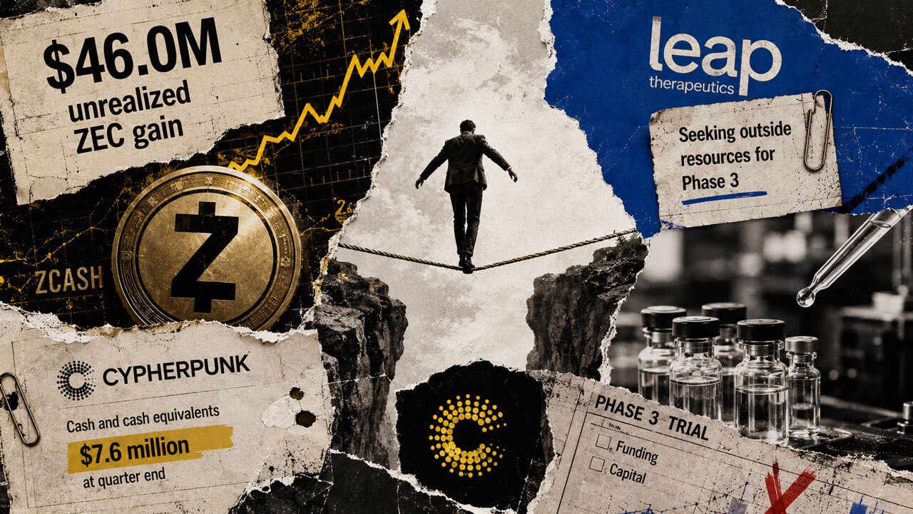 cypherpunks 46m zcash markup turns a 4 7m operating loss into 39 4m of net income Remove a single accounting entry and Cypherpunk Technologies would be reporting a rough quarter. Leave it in place and the company shows $39.4 million in net income.