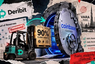 deribit moved 90 of client assets to coinbase now its daily proof of reserves check is going away Come Sept. 1, the one page that let anyone check Deribit's arithmetic disappears.