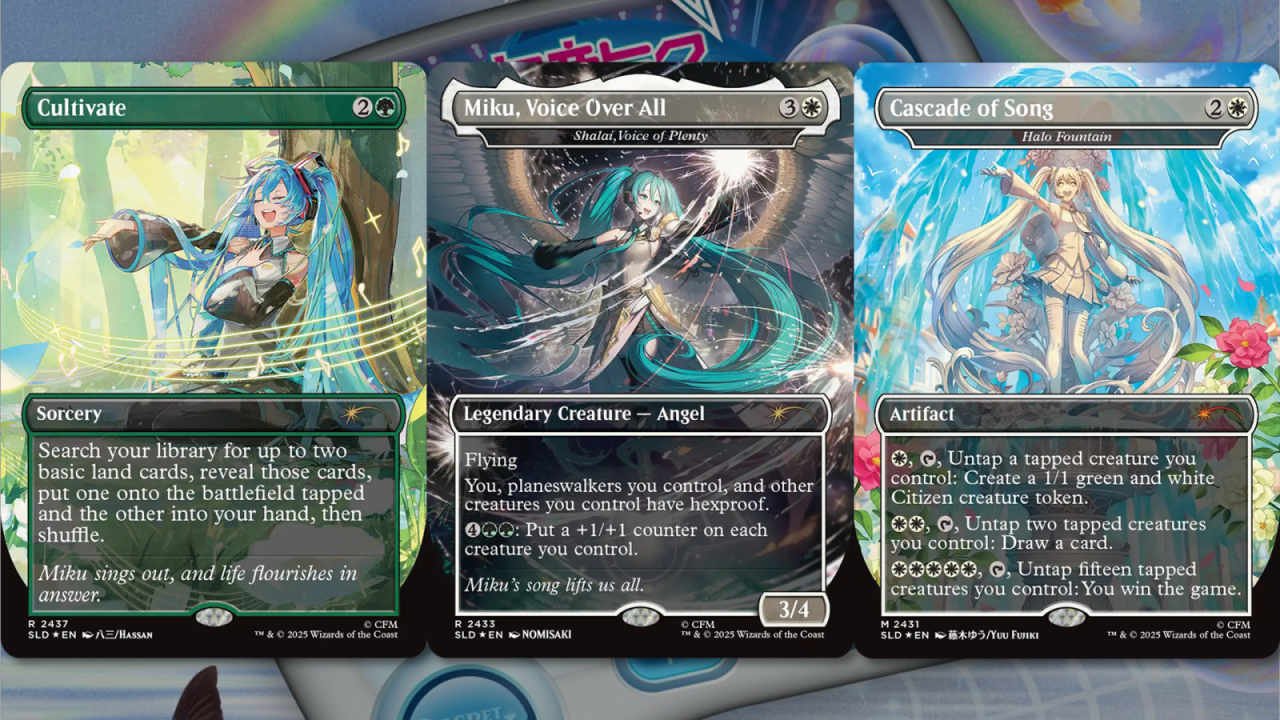 Magic: The Gathering Takes Its First Real Swing at Scalpers With the Hatsune Miku Secret Lair 27 Hatsune Miku MTG Cards