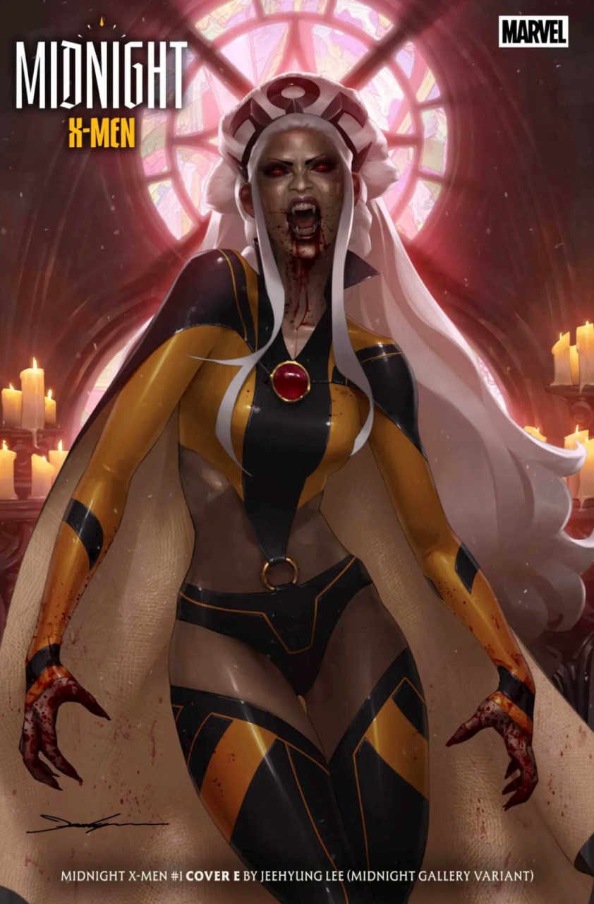new storm costume in jeehyung lee art for midnight x-men
