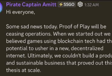 proof of play winding down says x post studio silent so far 1 In Brief: