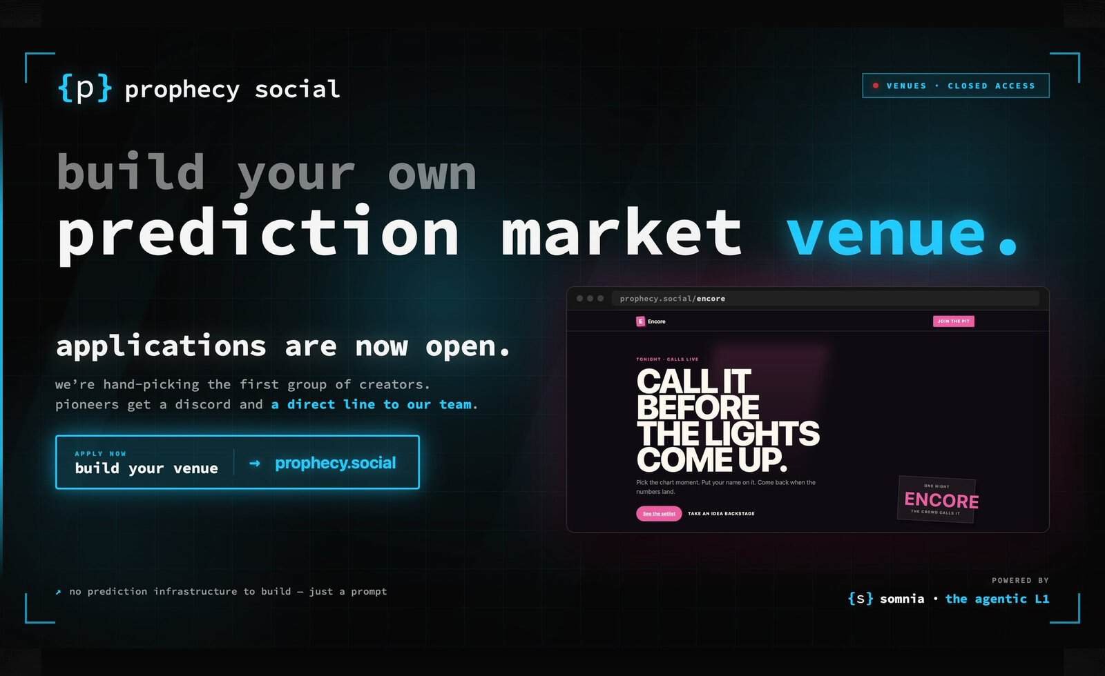 somnias prophecy social launches closed beta for community run predict In Brief: