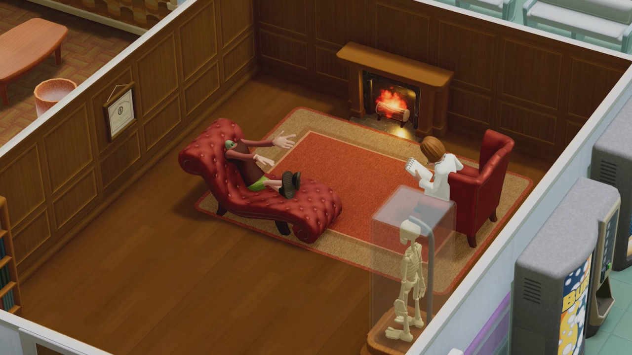 A patient with a shrunken head in Two Point Hospital