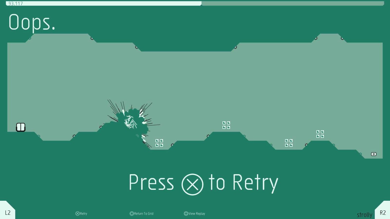 Pixels Over Polish: 15 Classic Games That Won Without the Graphics 28 An N++ screenshot depicts the screen that appears to let players retry after a failed attempt.