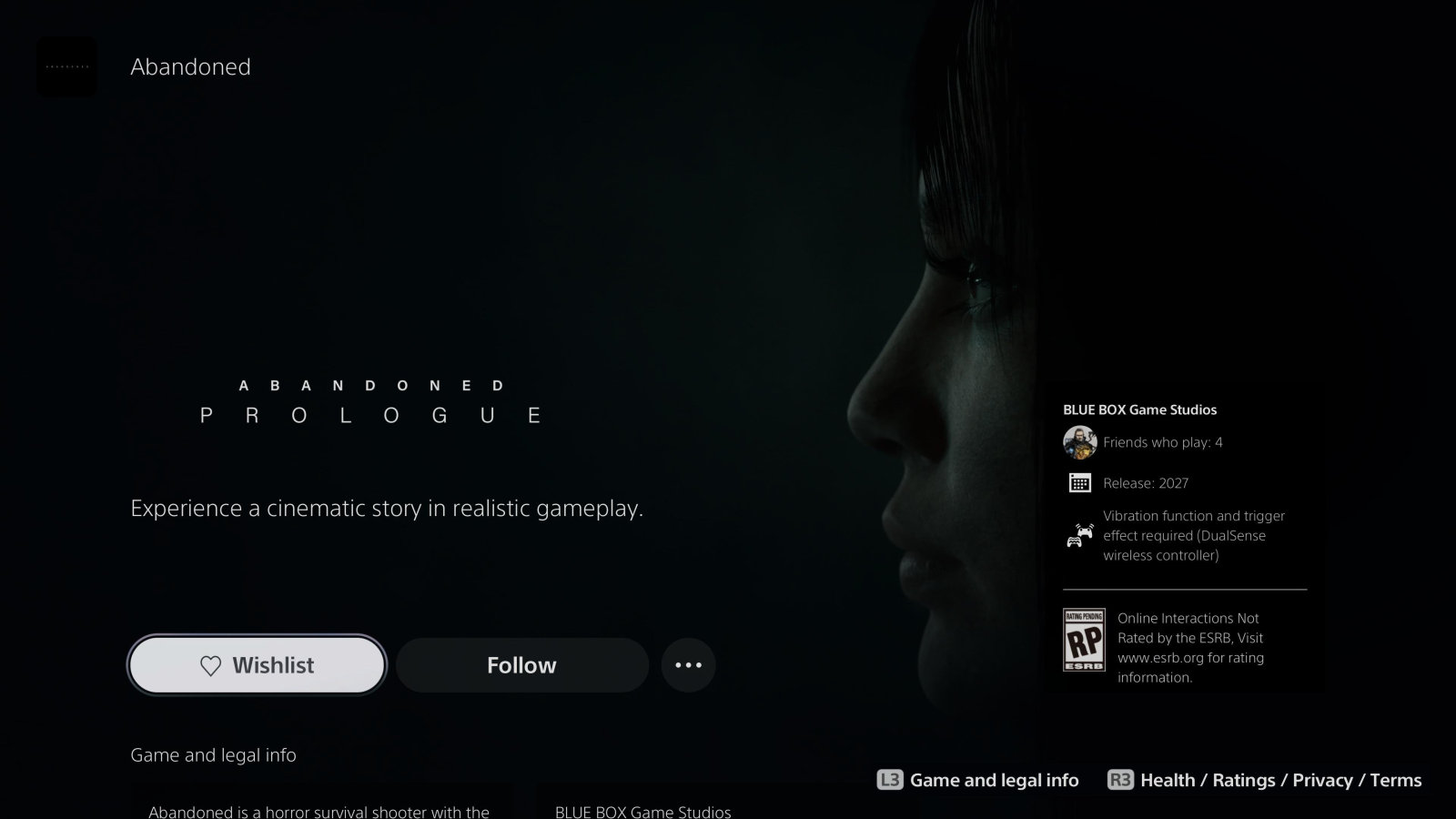 Abandoned on PS5 is somehow back from the dead after years