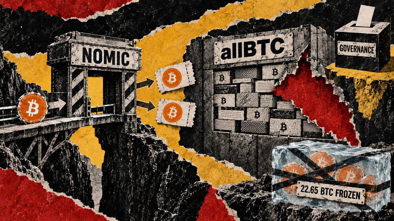 allbtcs backing cracks osmosis freezes 22 65 btc over nomic bridge double spend A total of 22.65 BTC now sits frozen on Osmosis. Yet even in the best case, where governance claws back every last satoshi, the community pool would still be on the hook for roughly 17.19 BTC to restore the asset in full.