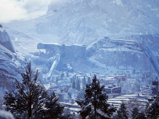 arc raiders goes big with frozen trail grappling hooks a fallen emperor and a three seat gondola Embark Studios has left a dead Emperor slumped against a mountainside, and it is inviting players to crawl around inside it.