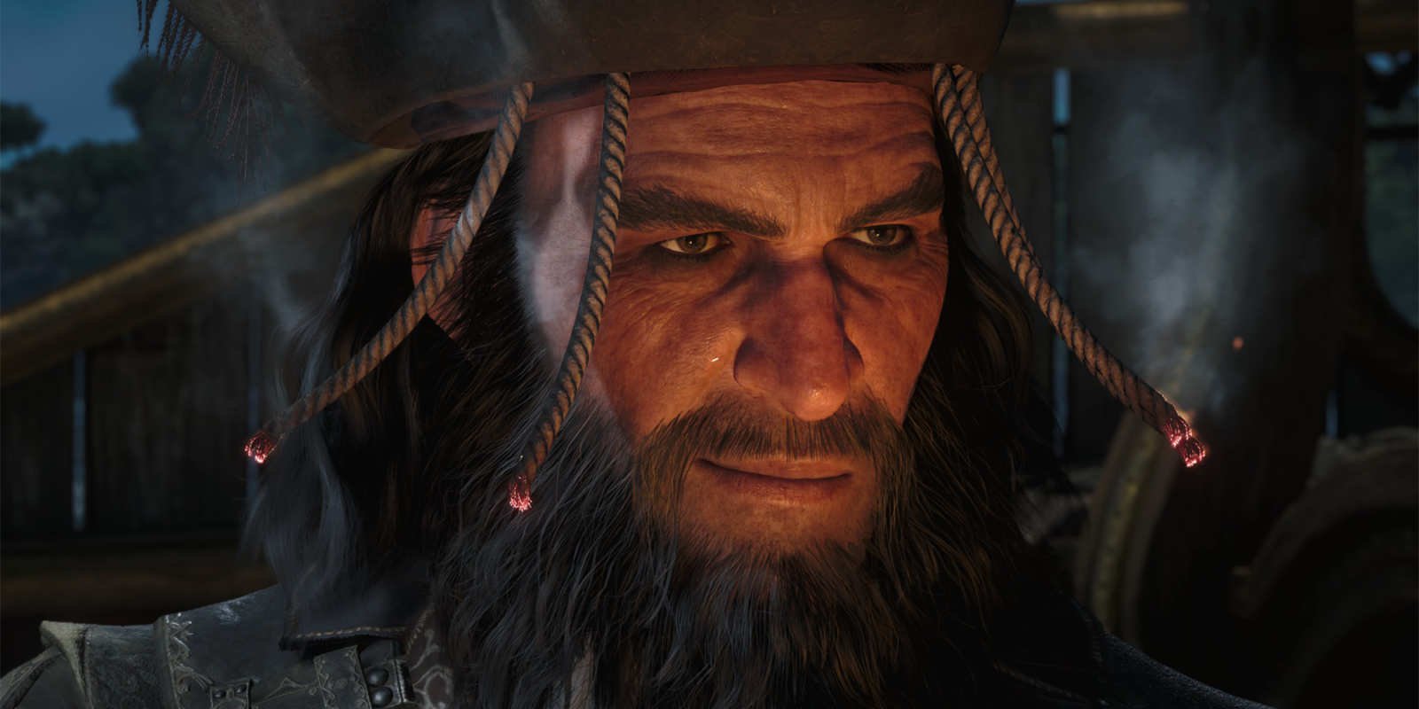 Black Flag Resynced Blackbeard in a cutscene