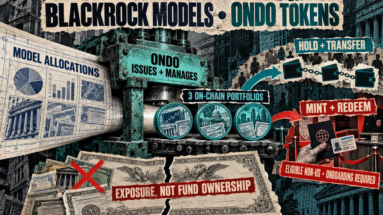 blackrock designs the models ondo issues the tokens and only non us investors can redeem them The model carries BlackRock's name. The security carries Ondo Finance's. That gap explains most of what you need to know about the three portfolio tokens Ondo released on Sept. 24.