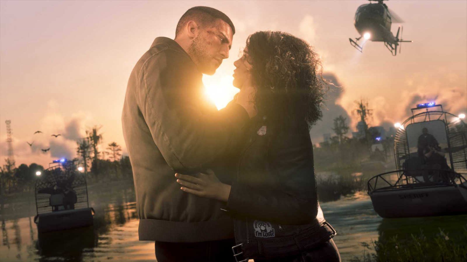 Jason and Lucia embrace in GTA 6.