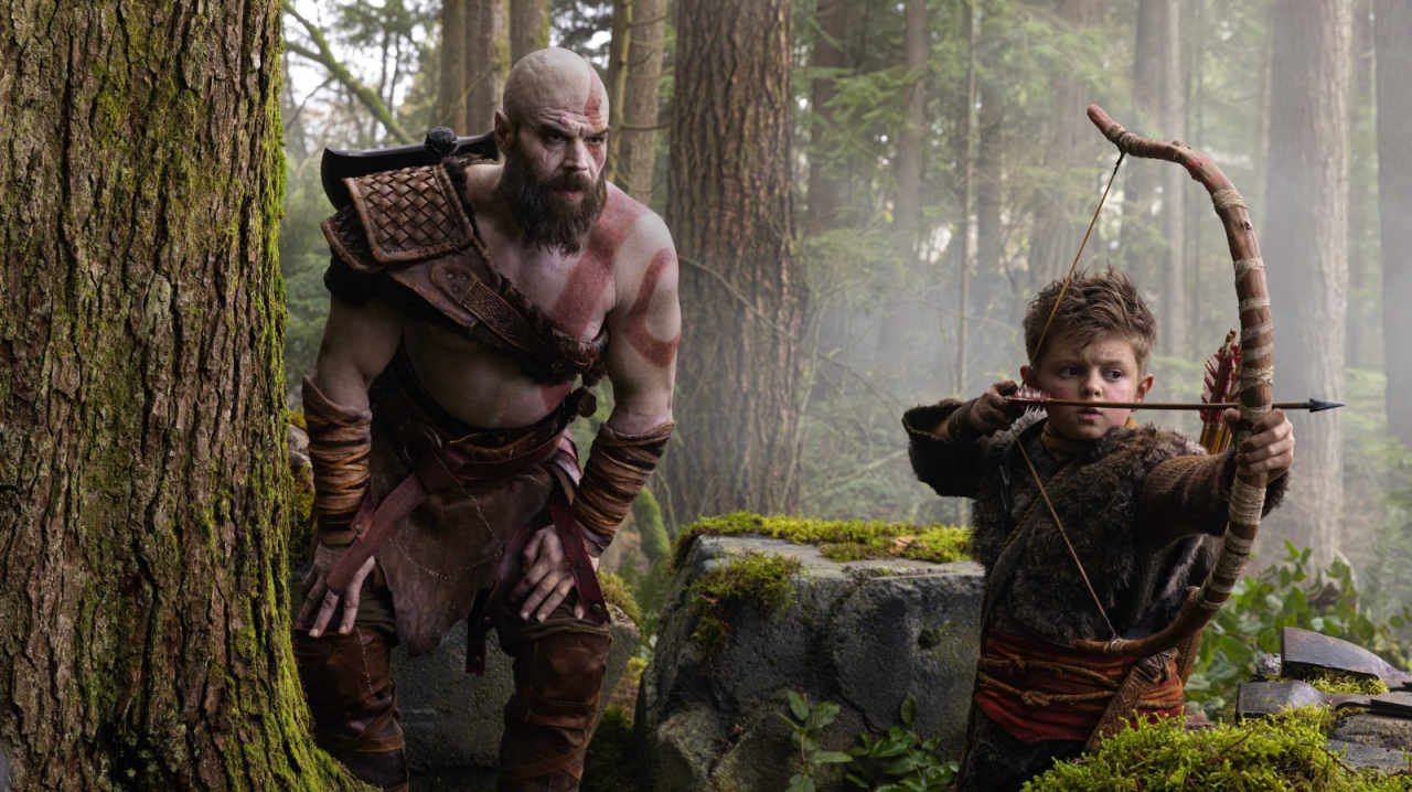 Ryan Hurst as Kratos and Callum Vinson as Atreus in Prime Video's God of War first look image