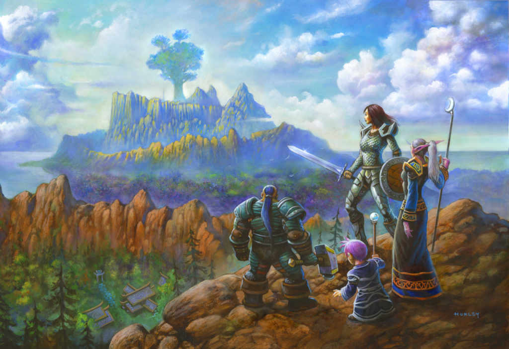 Xbox Layoffs Explained: The State of Every First-Party Studio After Two Rounds of Cuts 29 Painting of four Alliance characters looking over a landscape toward Mount Hyjal