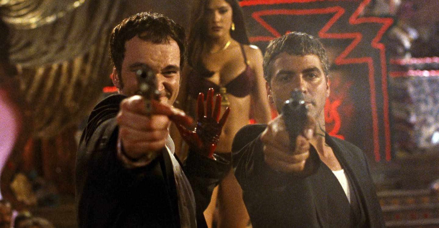 Quentin Tarantino and George Clooney in From Dusk Till Dawn.