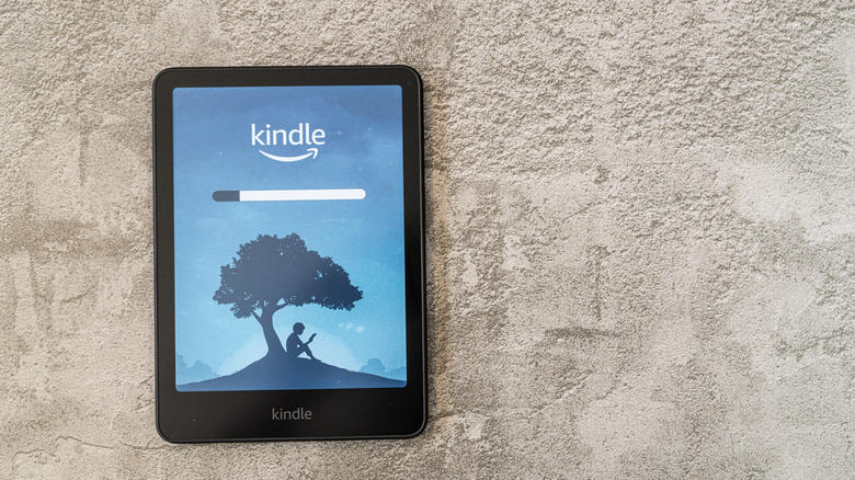 Kindle Lifespan Explained: How Many Years Will Your E-Reader Really Last? 30 A colored Kindle screen on a carpet, showing the boot screen with a child under a tree.