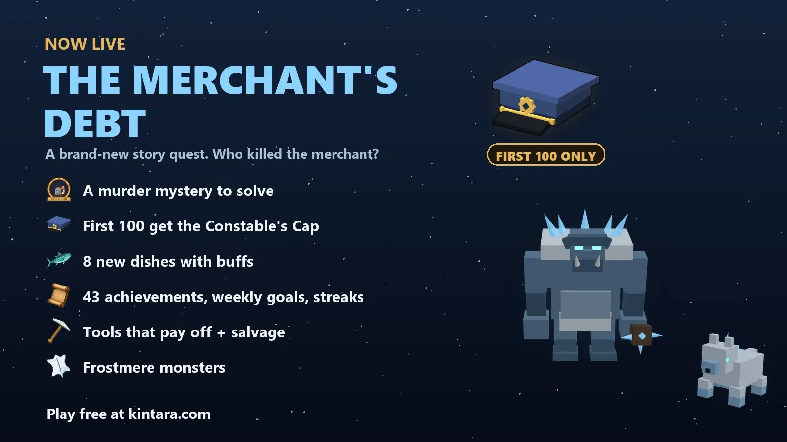kintaras traveling merchant is dead and the merchants debt mystery hands a constables cap to the first 100 solvers In Brief: