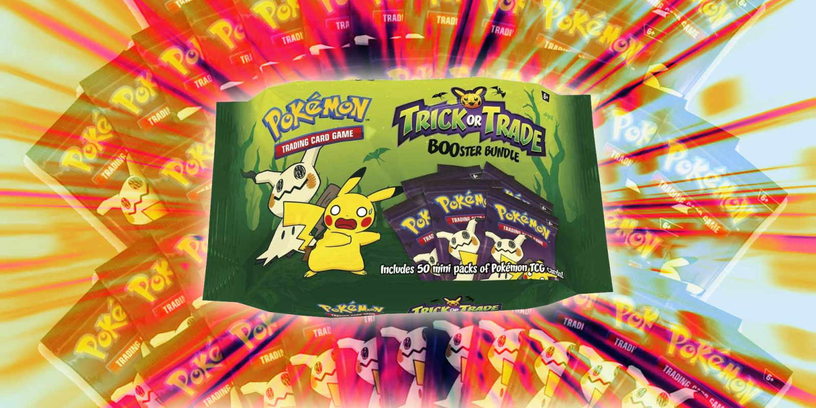 Pokémon TCG Trick or Trade BOOster Bundle 2023 pack in a kaleidoscopic view.